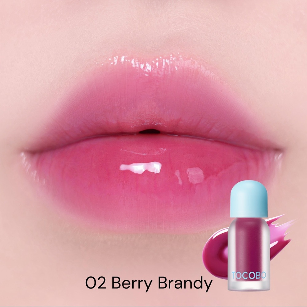 Tocobo 02 Berry Brandy Juicy Berry Plumping Lip Oil- vegan, cool magenta mauve